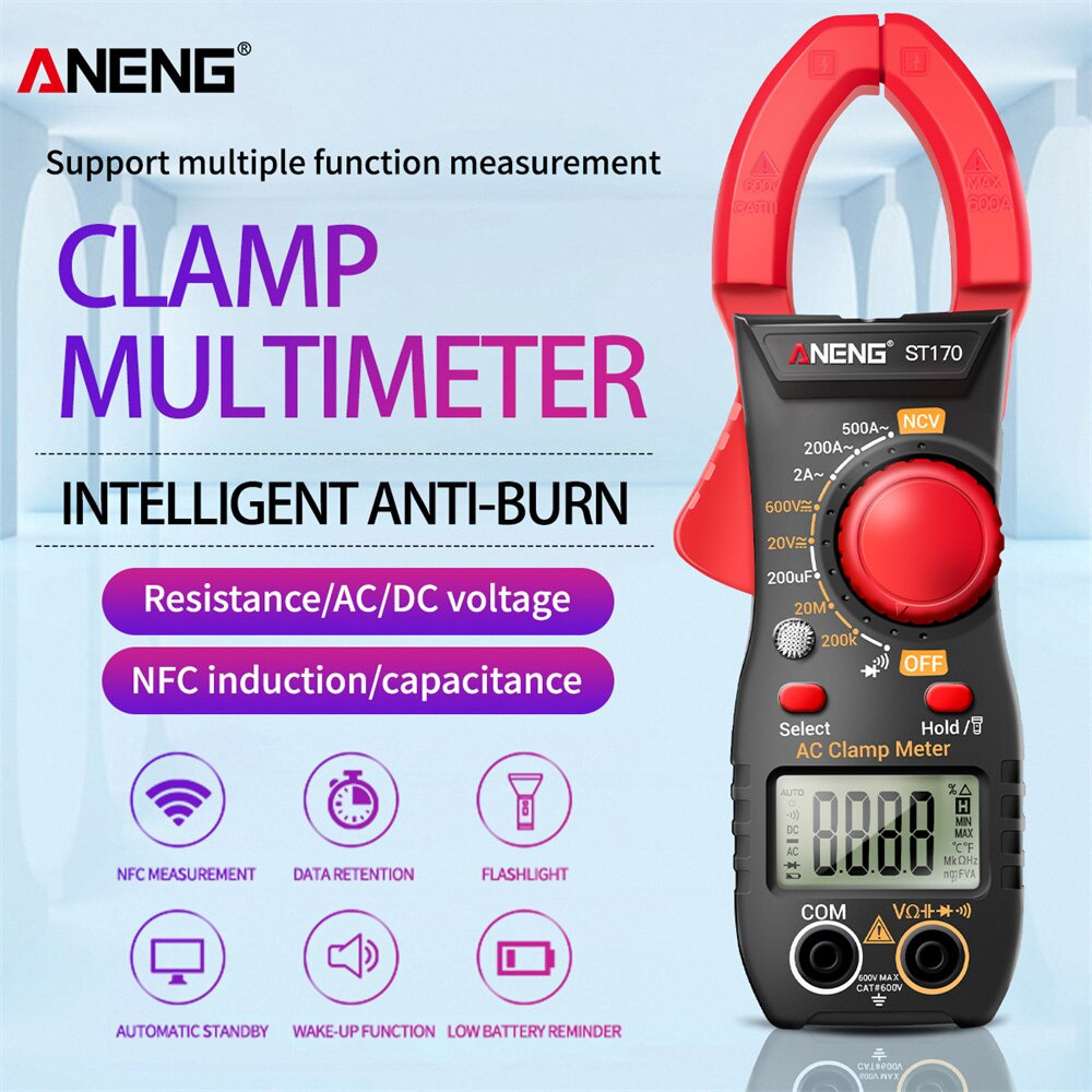 ANENG Digital Multimeter Voltage Tester Clamp - ST170 - Yellow