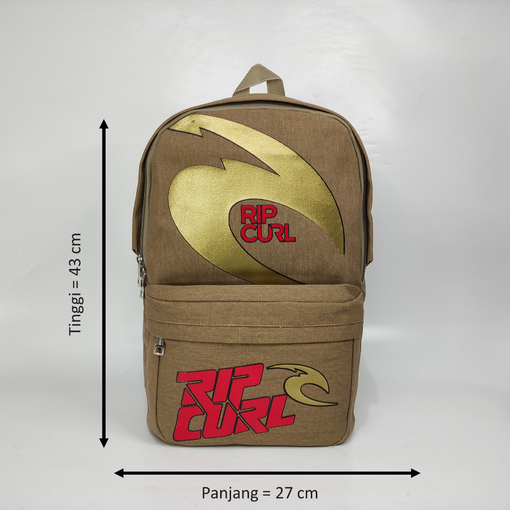 Tas Ransel Pria Dewasa Premium Rip Curl Gold Cokelat Muda Original Baepack / Tas Backpack Cowok / Tas Punggung / Tas Sekolah / Tas Kanvasa