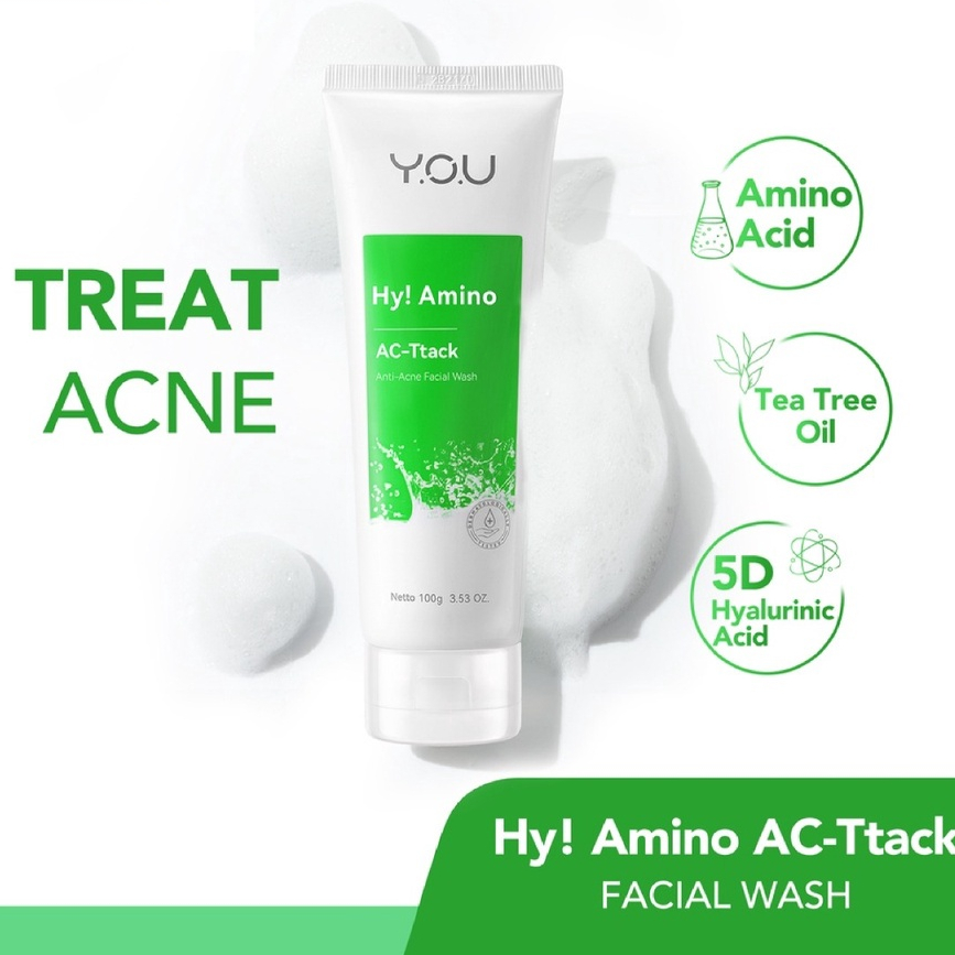 YOU Facial Wash Hy! Amino Anti Acne Sabun Cuci Muka Acnes Creamy Wash