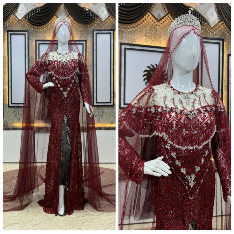 TERBARU// KEBAYA AKAD TUNIK FULL PAYET MEWAH//KEBAYA SEMATA KAKI FULL PAYET MODERN