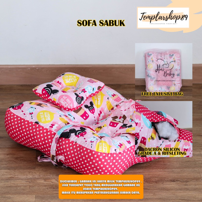 [FREE PACKING TAS SERUT] Sofa Bayi Jumbo Multifungsi Kasur bayi Dengan Gesper Sabuk Pengaman Free Bantal Peyang Baby / Kasur Bayi + FREE Bantal Peyang Bayi Templarshop89