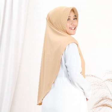 Hijab Instan Jersey | Khimar Jersey Pinguin | Kerudung Sport ukuran L