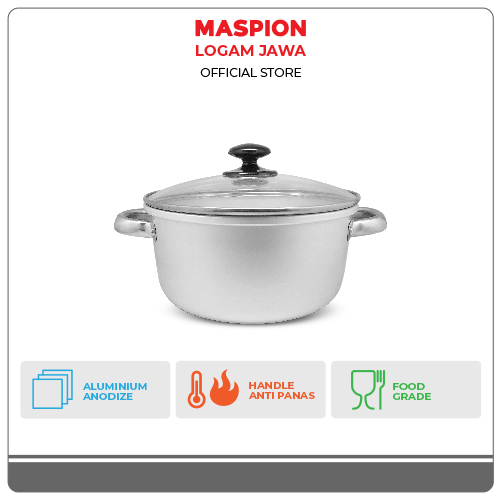 Maspion Panci Alumunium Raiya double Handle 20 cm Tutup Kaca