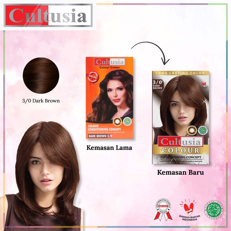 Cultusia Long Lasting Hair Color 3/0 Dark Brown
