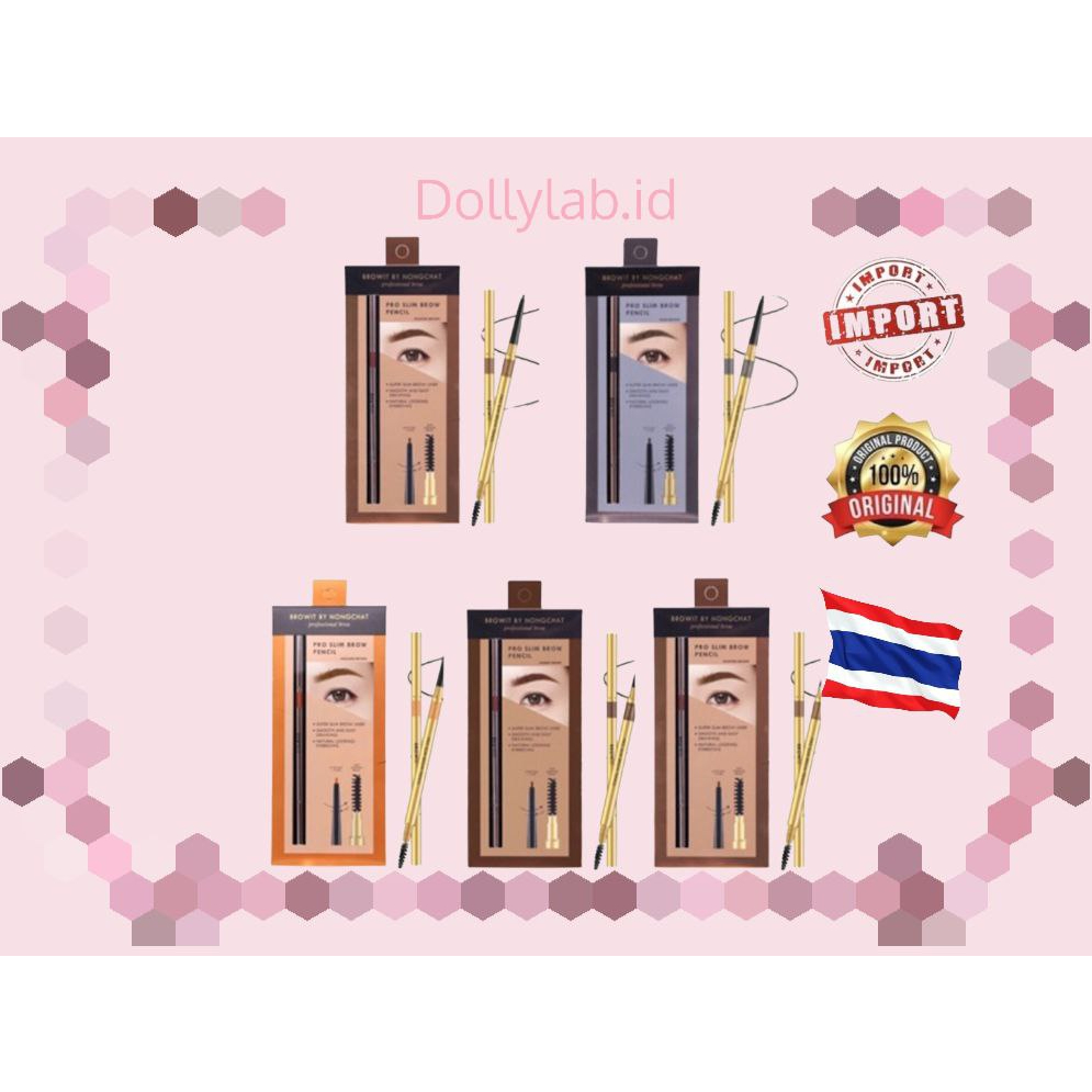 BROWIT BY NONGCHAT Pro Slim Brow Pencil 100% ORIGINAL THAILAND