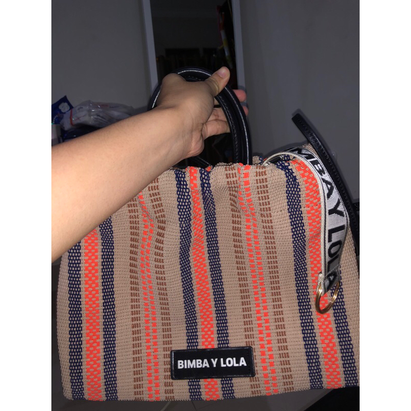 Second Bimba Y Lola Plaited Bag Orange Original 100%