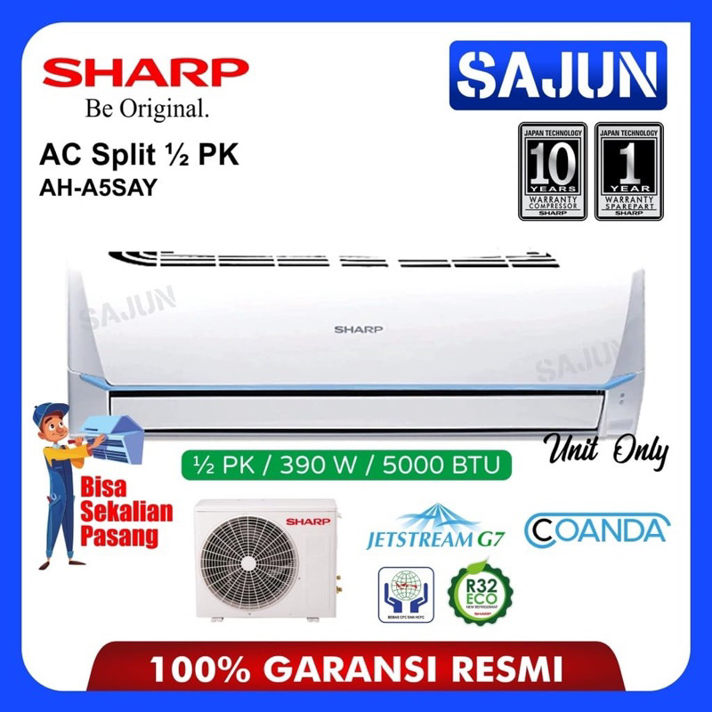 AC SHARP SAJUN MERK - AC SPLIT 1/2 pk | AH-A5SAY SHARP