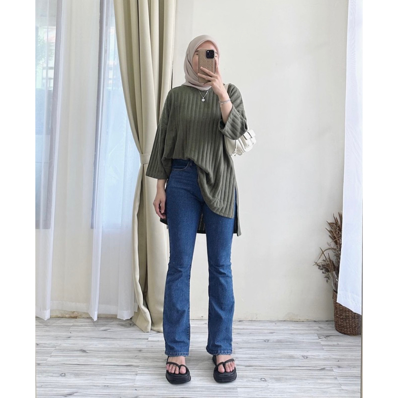 atasan oversize kaos knit kaos jumbo atasan wanita jumbo