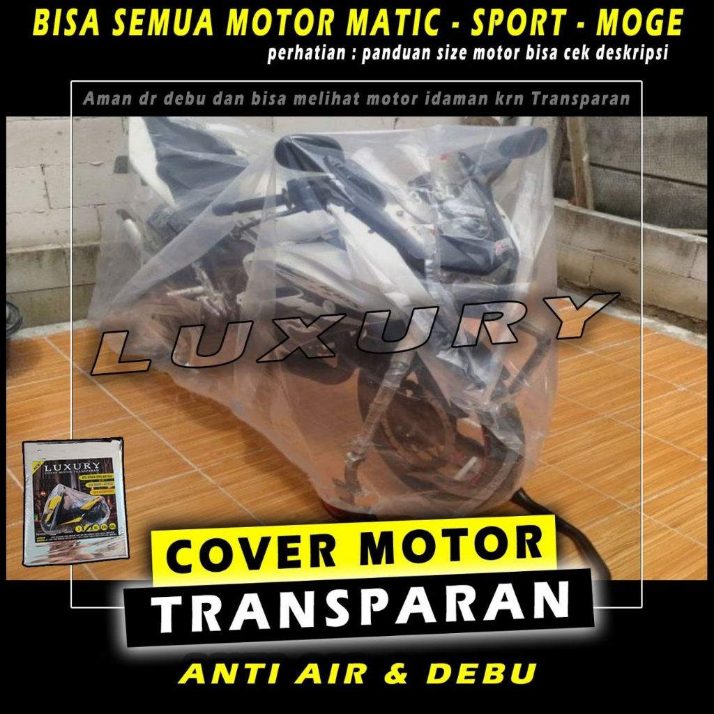 Cover Sarung Motor Plastik Transparan Waterproof Anti Air 4b