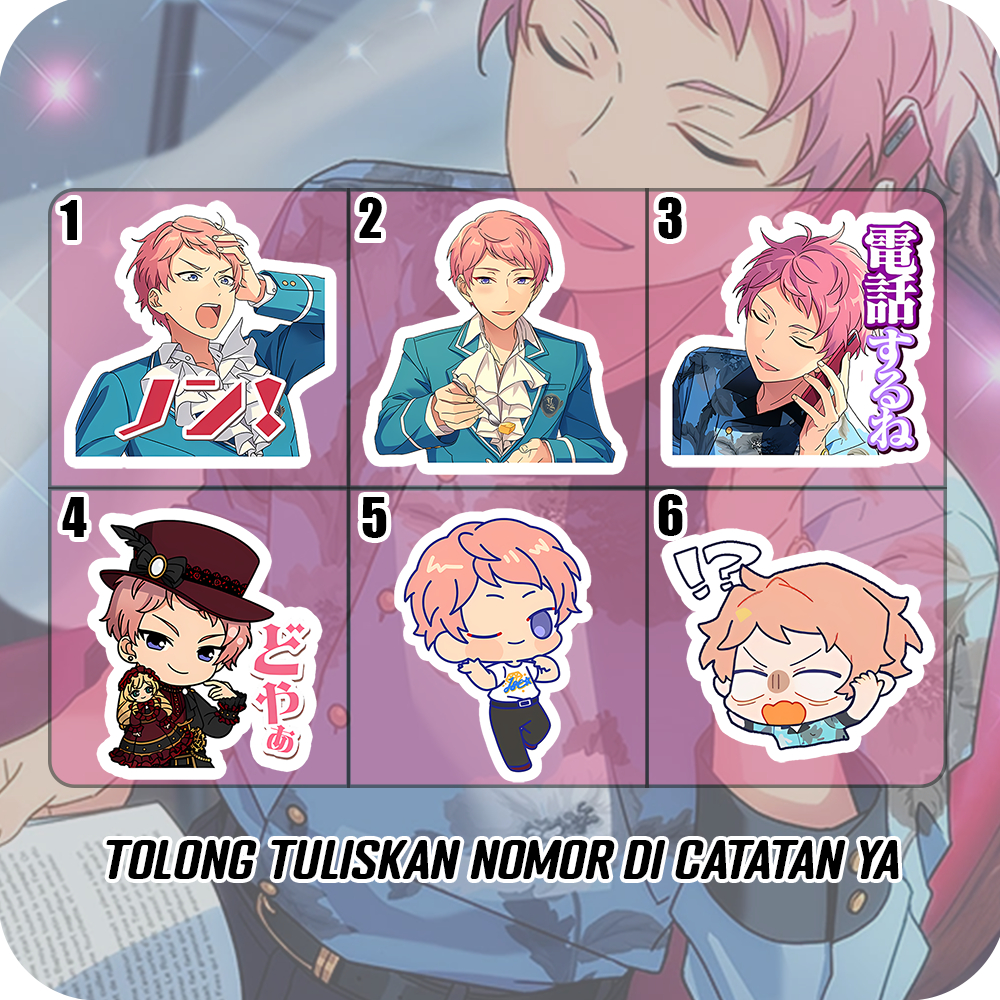 Stiker Glossy Shu Itsuki Ensemble Stars, Sticker Anti Air Waterproof Untuk Di HP, Laptop, Motor, Hel