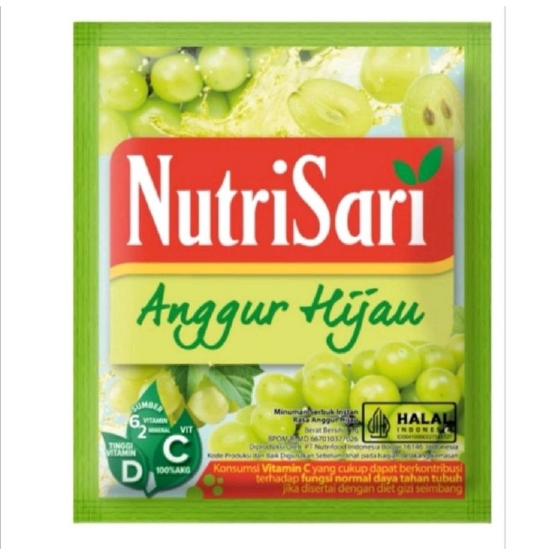 

Nutrisari Anggur Hijau Renceng 10 Sachet