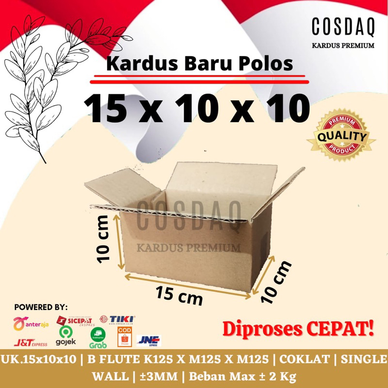 

Box packing ukuran 15x10x10 cm kardus baru