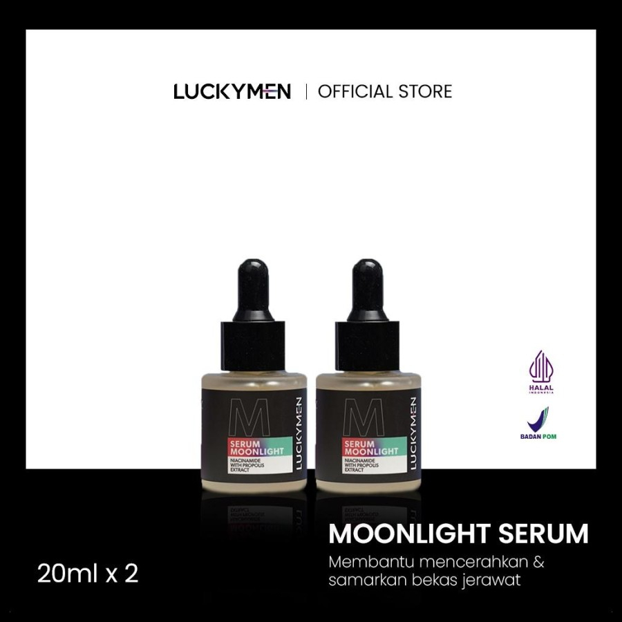 LUCKYMEN Serum Moonlight - Promo Free Emas  Mencerahkan dan Mengobati Jerawat