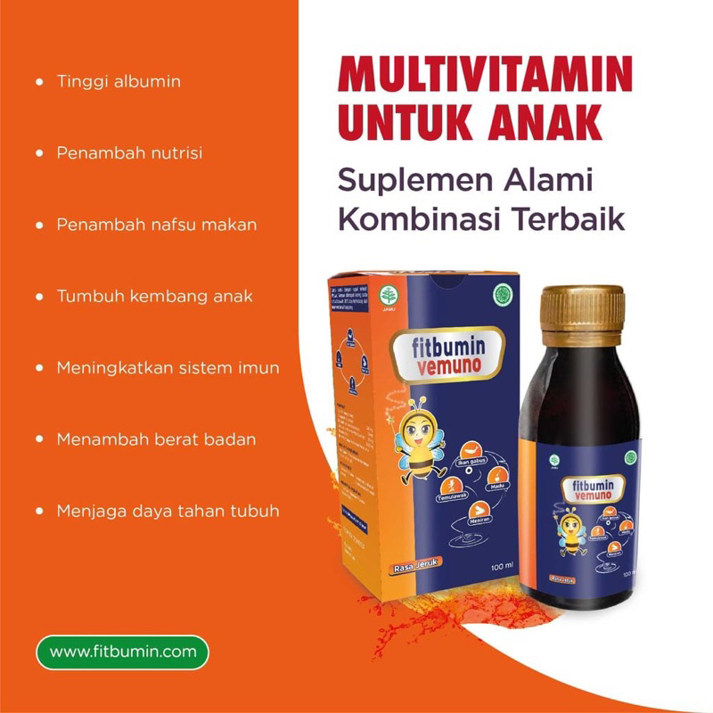 Fitbumin Vemuno Penambah Nutrisi Anak Madu Ikan Gabus