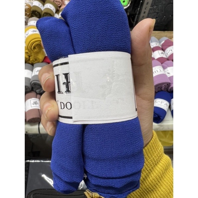 Pashmina Ceruty Biru Elektrik Premium || Pashmina Biru Bca Ceruty Babydoll Premium Pashmina Ceruty B