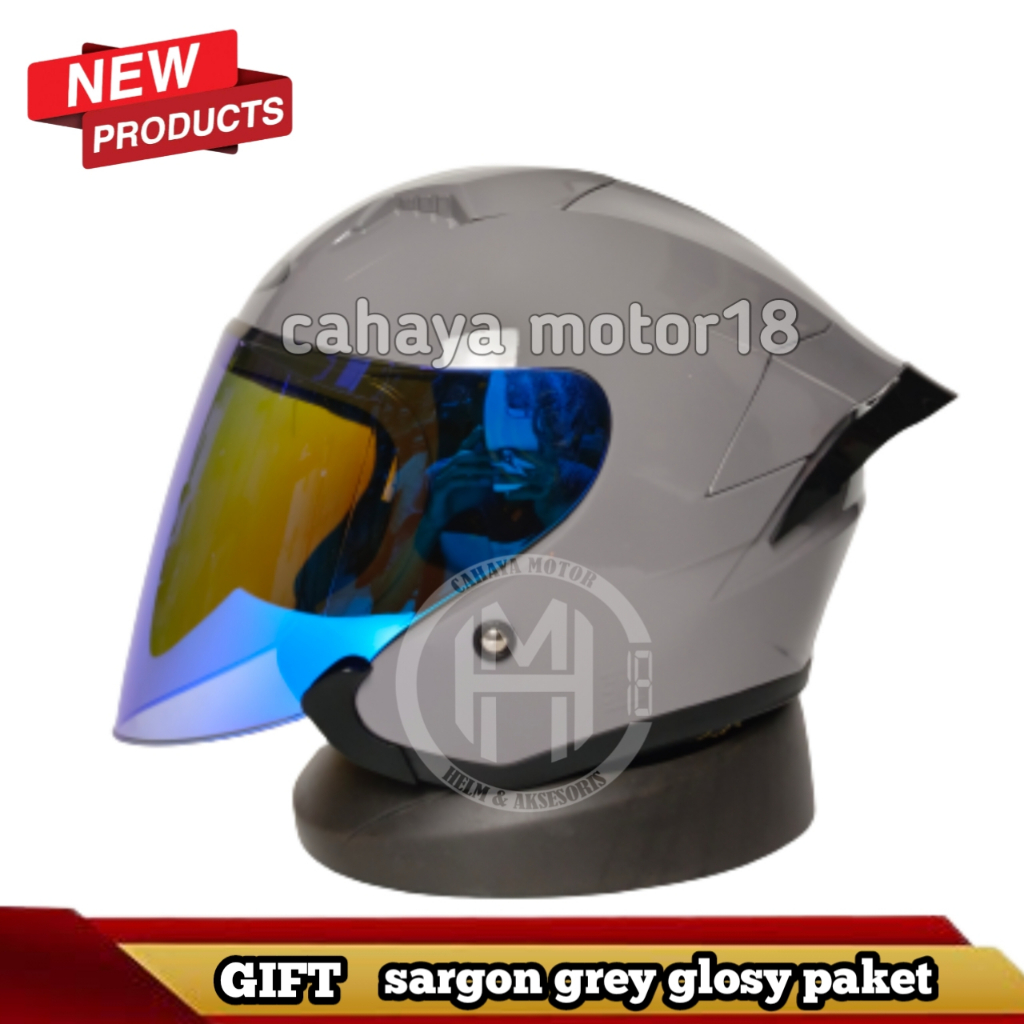PAKET GANTENG NJS KAIROZ REPLIKA GREY GLOSI MERK GIFT|HALF FACE