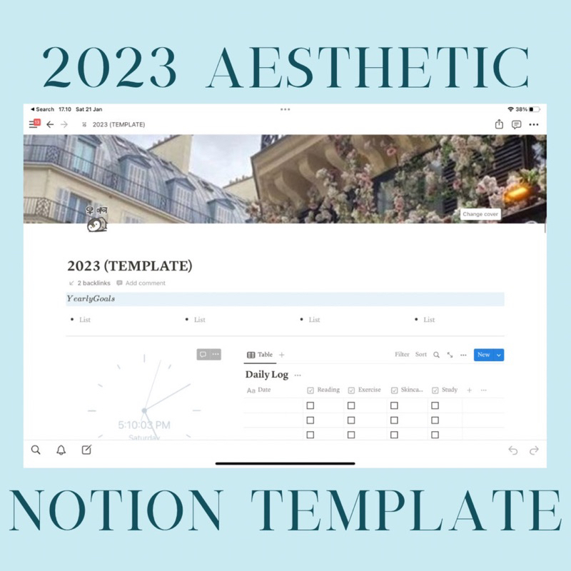 

2023 Notion template / Aesthetic notion template /CUSTOMIZABLE / Template lucu notion
