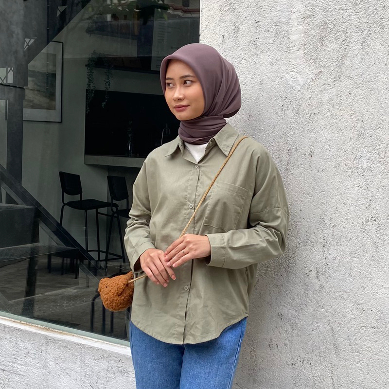 aqella shirt - kemeja basic wanita oversize