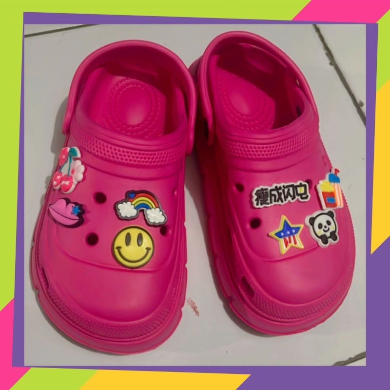 Sandal Crocs Kids Baim Junior Eva jibbits Smile Import High quality RF