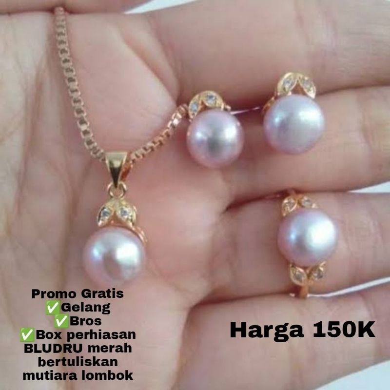 SET PERHIASAN MUTIARA LOMBOK / SET PERHIASAN MUTIARA LOMBOK BERSERTIFIKAT / SET MUTIARA LOMBOK / SET