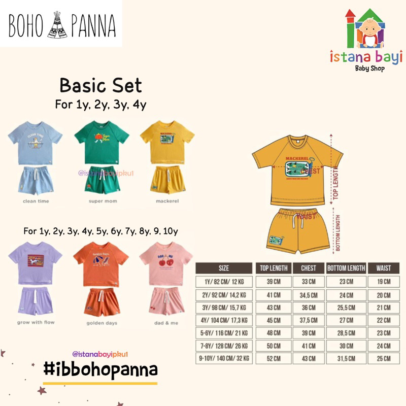 BOHOPANNA OVERTEE SET  - SETELAN ANAK 1-10 TAHUN