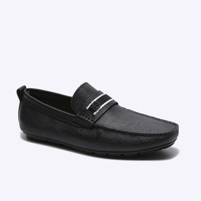 EM90 SEPATU SLIP ON EVERBEST PRIA ORIGINAL CASUAL KULIT BRANDED HITAM