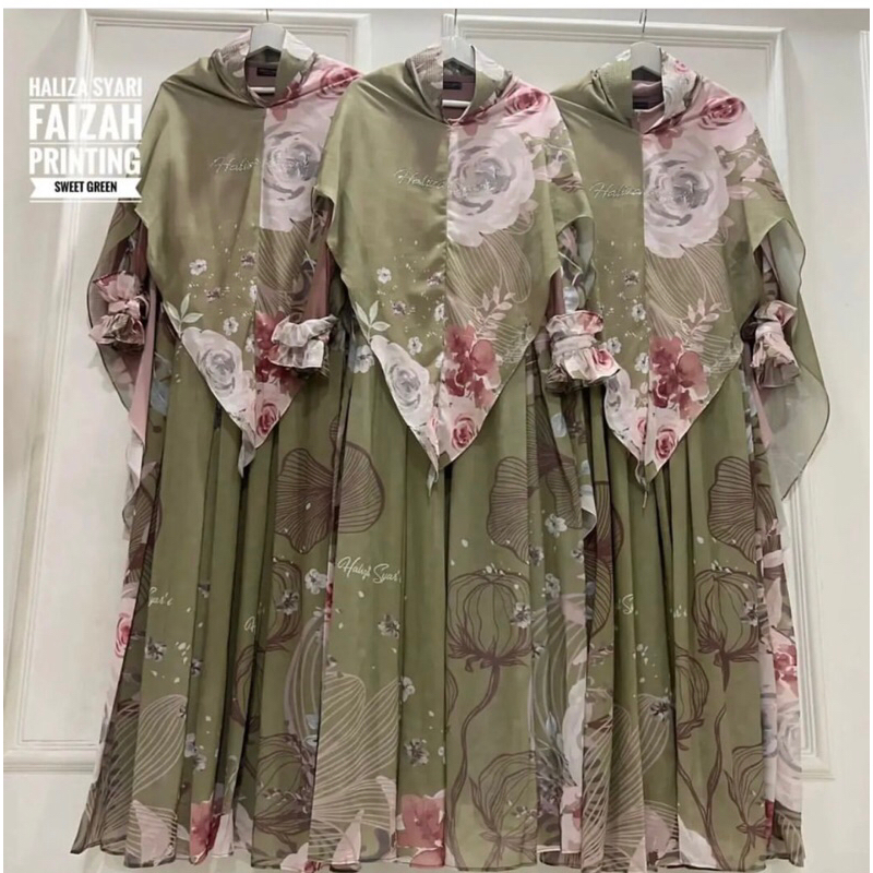 Gamis Printing Sweet Pink / Gamis Set Printing byHaliza / Aqeela Printing Sweet Pink byHalizaSyari