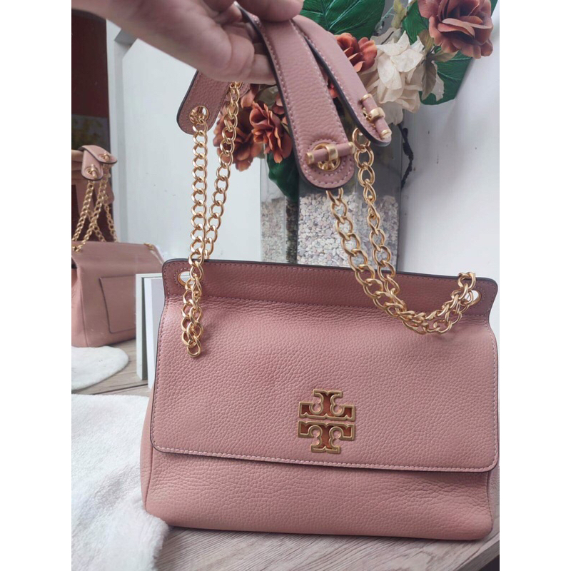 Tory burch britten flap shoulder bag  pink