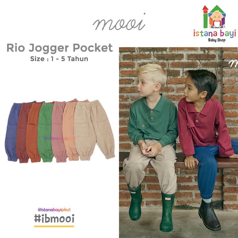 Mooi Celana Jogger Anak Rio Jogger Pocket Pants / Celana Jogger Anak 1-5 Tahun