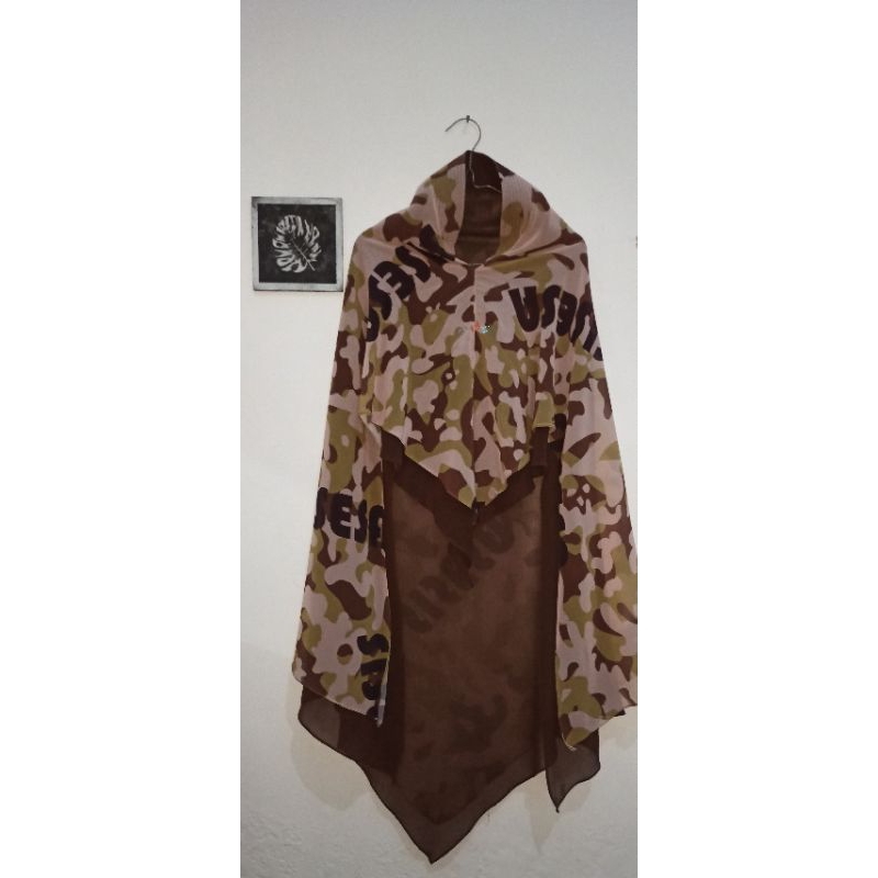 Khimar Sisesa Army Coklat 100% original prelove