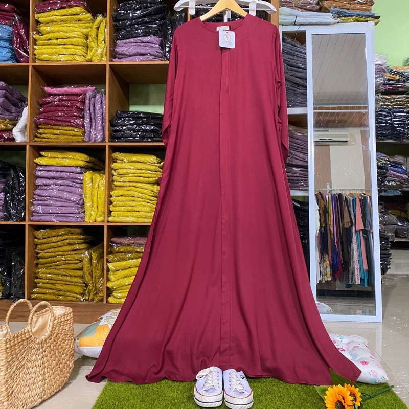 Jasmin gamis abaya polos katun rayon twill