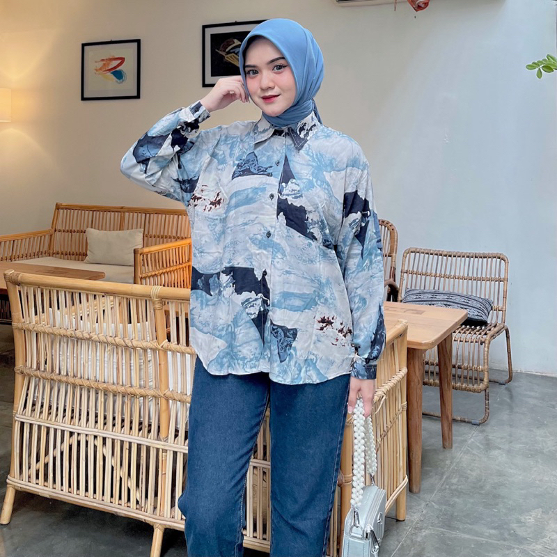 Kemeja Basic Marble Shirt By Vitafa