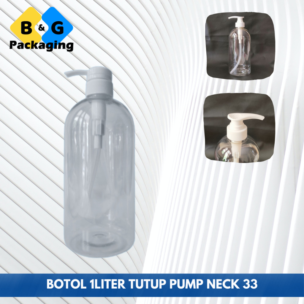 BOTOL PUMP BENING 1L / BOTOL CLEAR PUMP ISI ULANG 1000ML