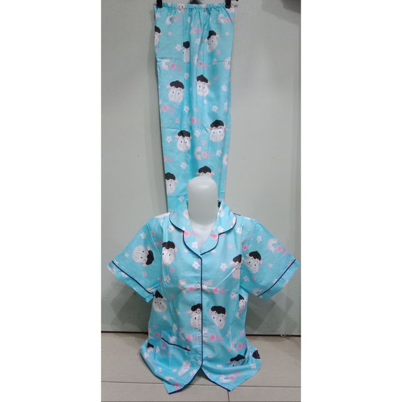 Setelan tidur katun CP / Setelan tidur CP / setelan tidur polos / setelan tidur karakter / baju tidur katun