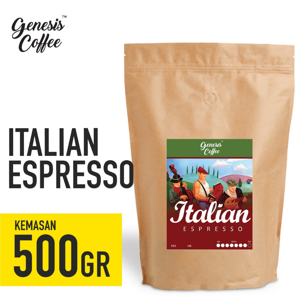 

ITALIAN ESPRESSO Blend KEMASAN KRAFT 500 GR