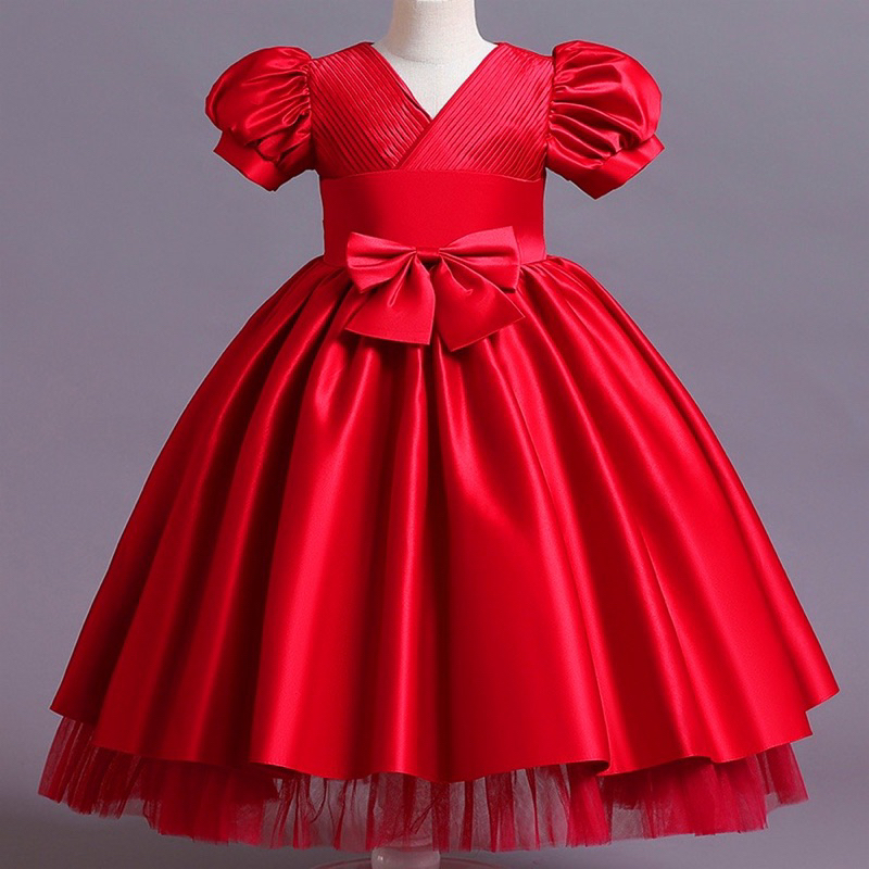 dress pesta mekar/baju anak/baju tutu mekar/baju pita