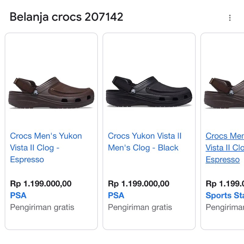 Sendal crocs Yukon vista original seperti baru second branded