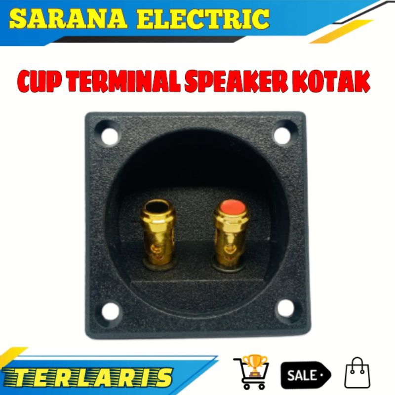 CUP TERMINAL SPEAKER KOTAK KAP DOUBLE DINDING POST HITAM EMAS