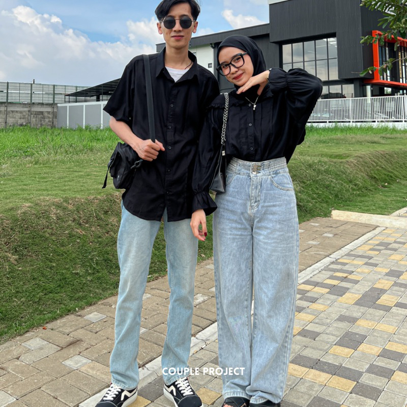 COMFY BLACK COUPLE SET BAJU COUPLE PASANGAN/ KEMEJA COUPLE PASANGAN BY COUPLE PROJECT