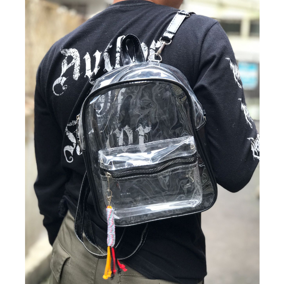 RK Tas Ransel Mini Mona Wanita Pvc Transparant Tas Gendong Mika Korean Style Tas Konser Lucu