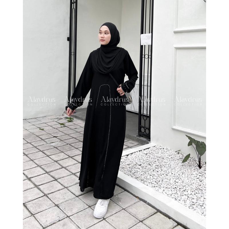 Abaya Saudi Gamis Abaya Turkey Dress Gamis Maxi Bahan Jetblack 820