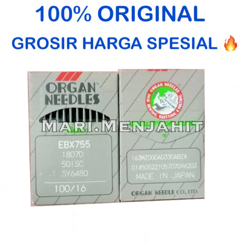 Jarum Organ EBx755 / EB X 755 Untuk Mesin Reece / mesin lubang kancing Ori Jepang