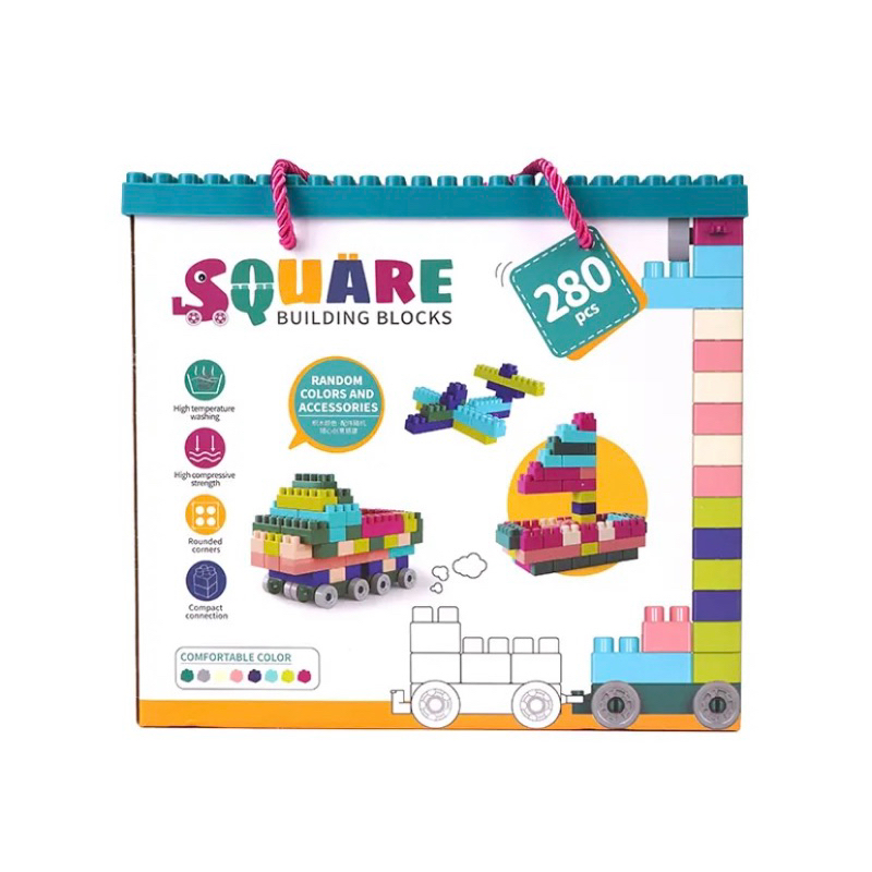 square building blocks 280 pcs/ mr.man blocks/rubick/lego block