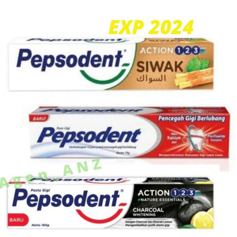 Pepsodent Action123 CHARCOAL whitening SIWAK Pencegah Gigi Berlubang 25g