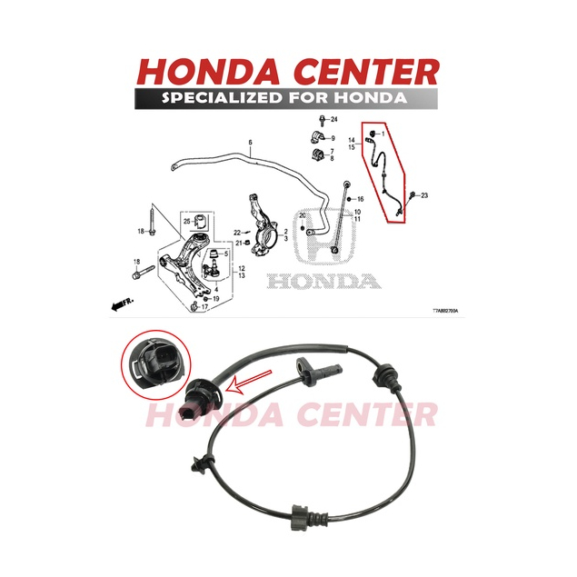 sensor kabel abs depan kanan honda hrv 2015 2016 2017 2018 2019 2020 2021