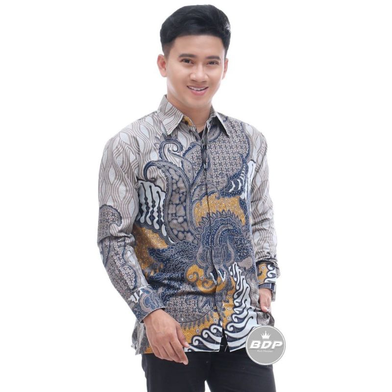 Kemeja Batik Pria Lengan Panjang Size M L XL XXL