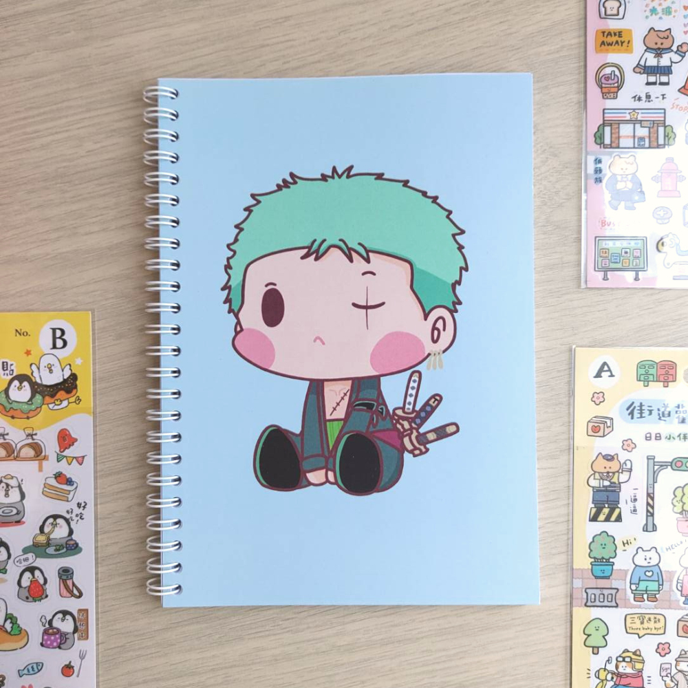 

ONE PIECE NOTEBOOK SPIRAL ANIME A5/ ANIME / JOURNAL / JURNAL SOFT COVER / LUFFY / MONKEY D LUFFY / ZORO / SANJI / RORONOA ZORO