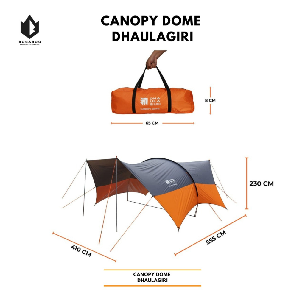 Dhaulagiri Canopy dome - Awning Set Tiang Flysheet -Shelter Bivak set Dhaulagiri - Canopi Tenda Camping Outdoor