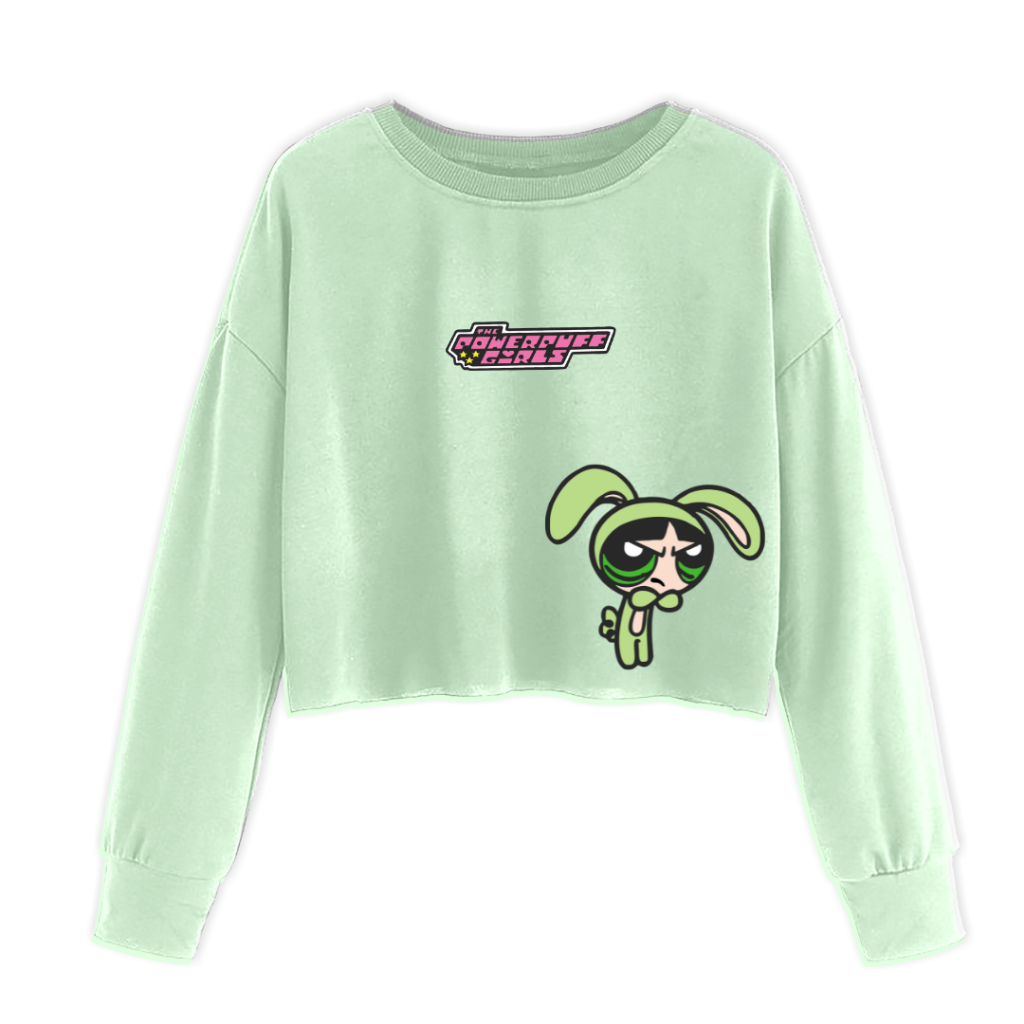 SWEATER CROP POWERPUFF GREEN ANAIRA