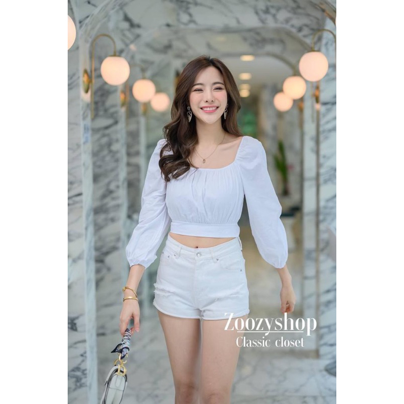 ATASAN ZOOZY MODEL CROP MODEL TALI BELAKANG BLOUSE ZOOZY BANGKOK (BJZY433)